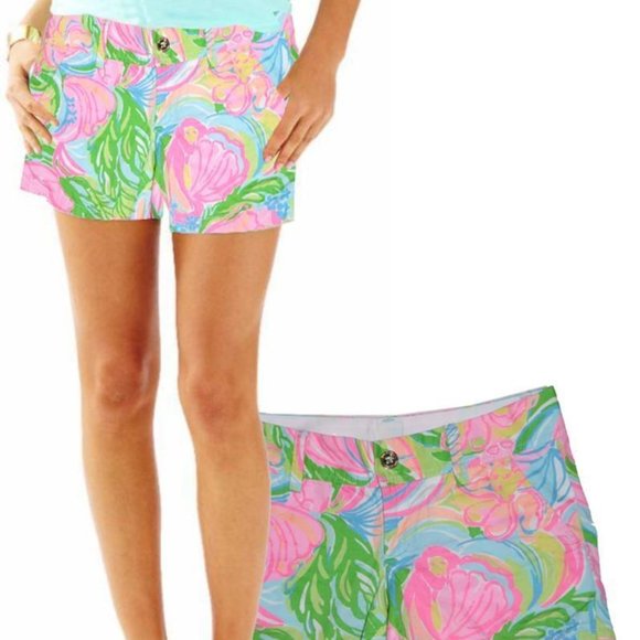 NWOT Lilly Pulitzer Calahan Neon Floral Shorts - Picture 3 of 4